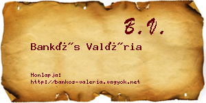 Bankós Valéria névjegykártya